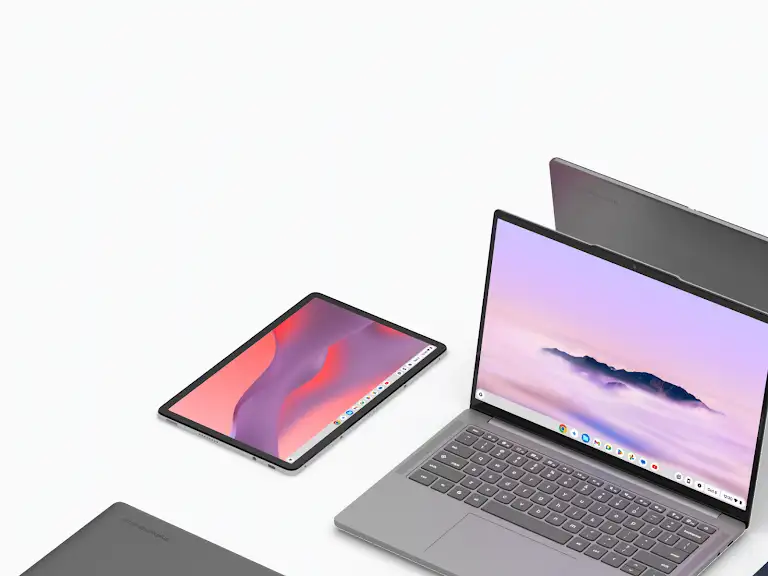 Animation showing an assortment of Chromebook laptops highlighting the variety of options on offer.