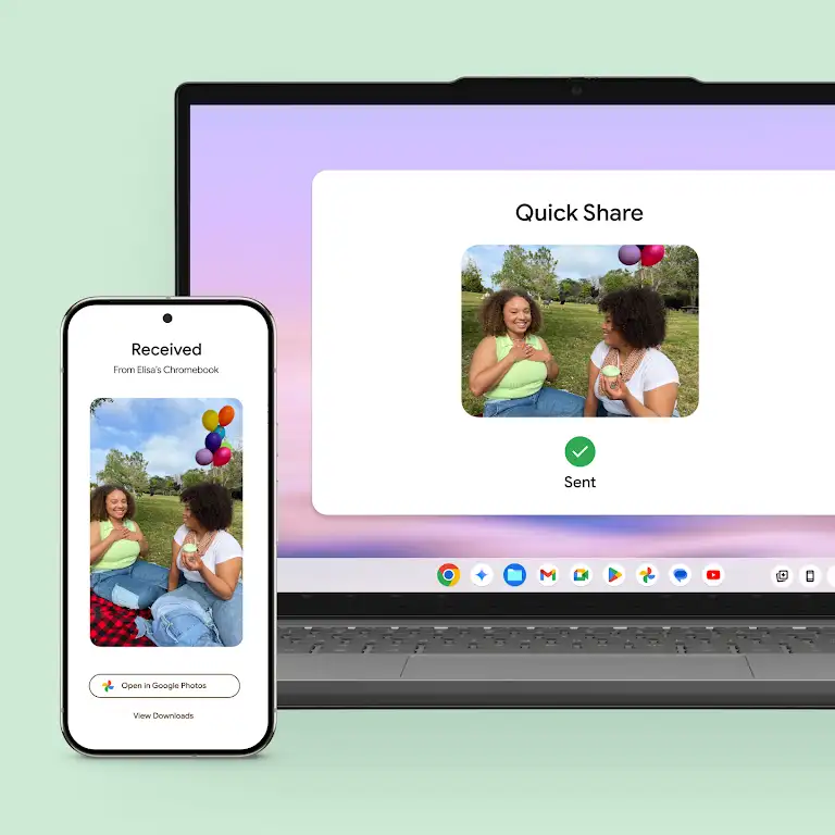 Image shared from a Chromebook to Android phone using Quick Share.